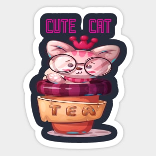 Cute Cat Animal Design Sticker